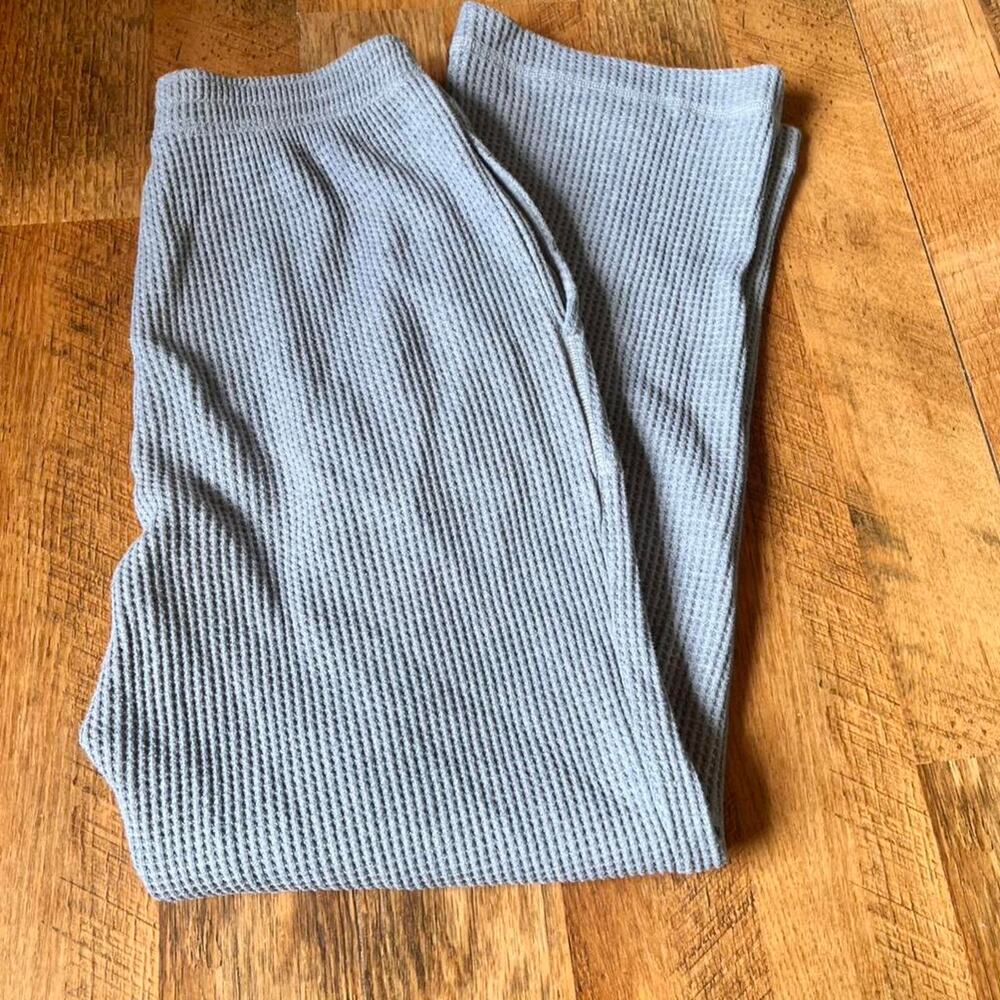 Aerie wide leg grey waffle pant - Picture 2 of 7